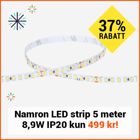 Namron LED strip 5m 3000K 8,9W IP20