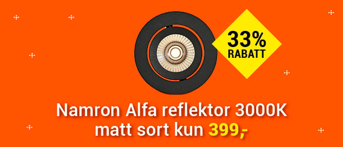 Namron Alfa reflektor 3000K matt sort