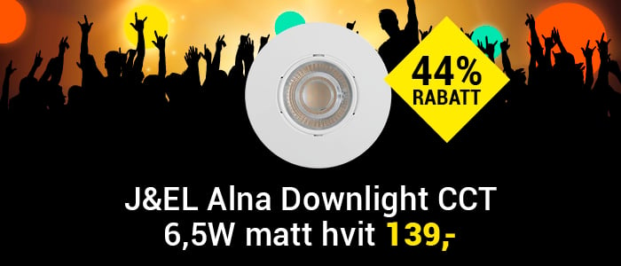 J&EL Alna Downlight CCT 6,5W matt hvit