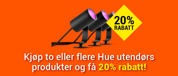 20% rabatt p Philips Hue outdoor