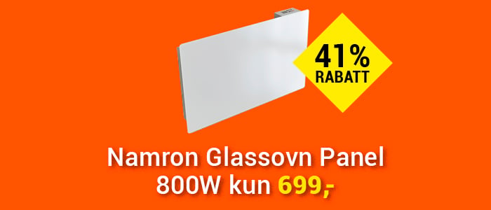 Namron 800W glass panelovn til 699,-