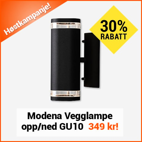 Modena Vegglampe opp/ned GU10 Sort