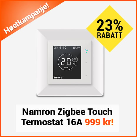 Namron Zigbee Touch Termostat 16A Hvit