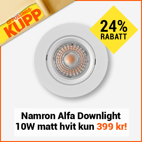 Namron Alfa Downlight 10W matt hvit