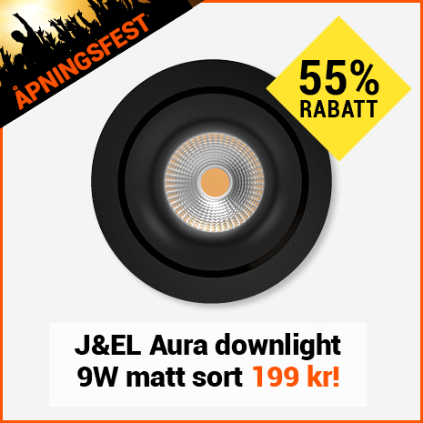 Aura downlight 9W matt sort