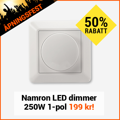 Namron LED Dimmer 250W 1-pol hvit