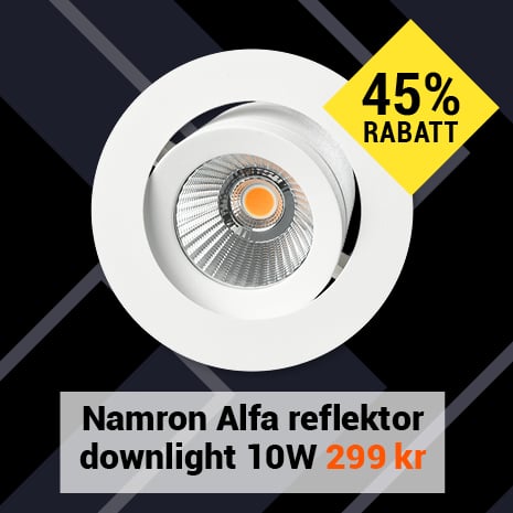 Alfa reflektor Downlight 10W matt hvit