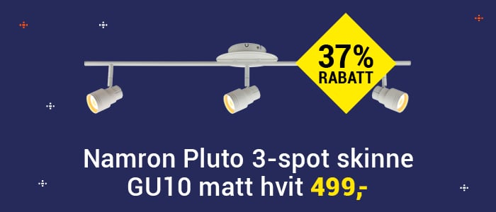 Namron Pluto 3-Spot Skinne GU10 Matt Hvit