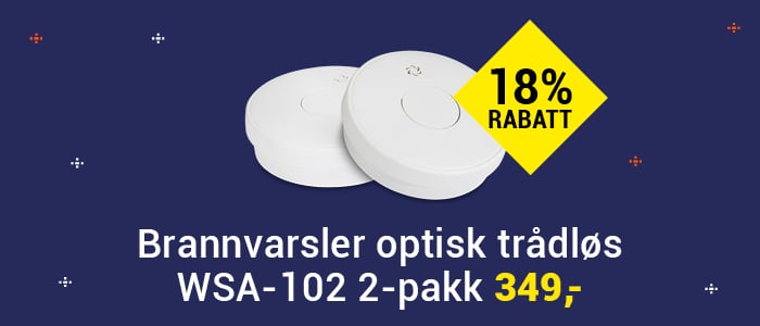 Brannvarsler Optisk trdls WSA-102 2Pk